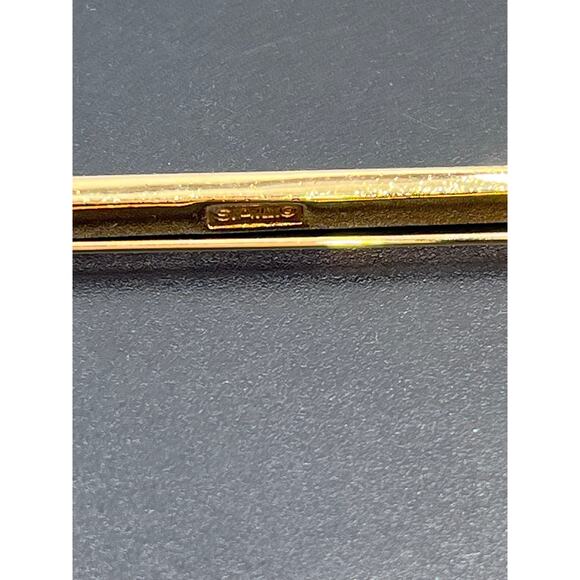 SWAROVSKI SAL Vintage Gold Tone Rhinestone Signed Elongated Bar Pin Brooch - Picture 9 of 9